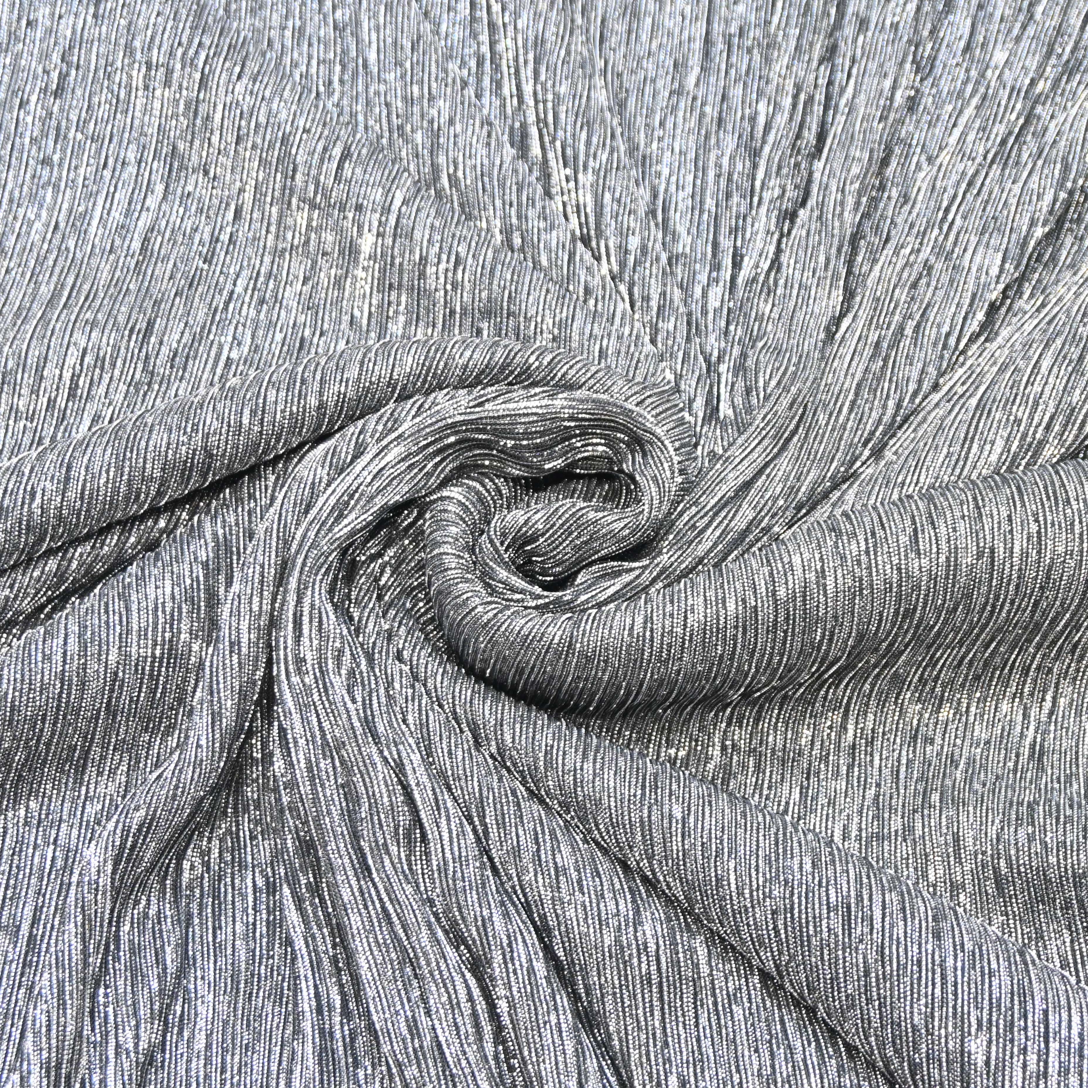Silver Crinkled Moonlight Fabric – Ramji Sons