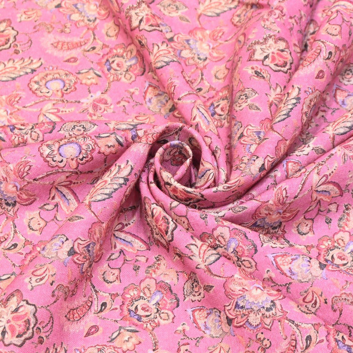Multicolor Cotton Linen Digital Print Fabric- Soft Breathable Designer Fabric-RT0132-9