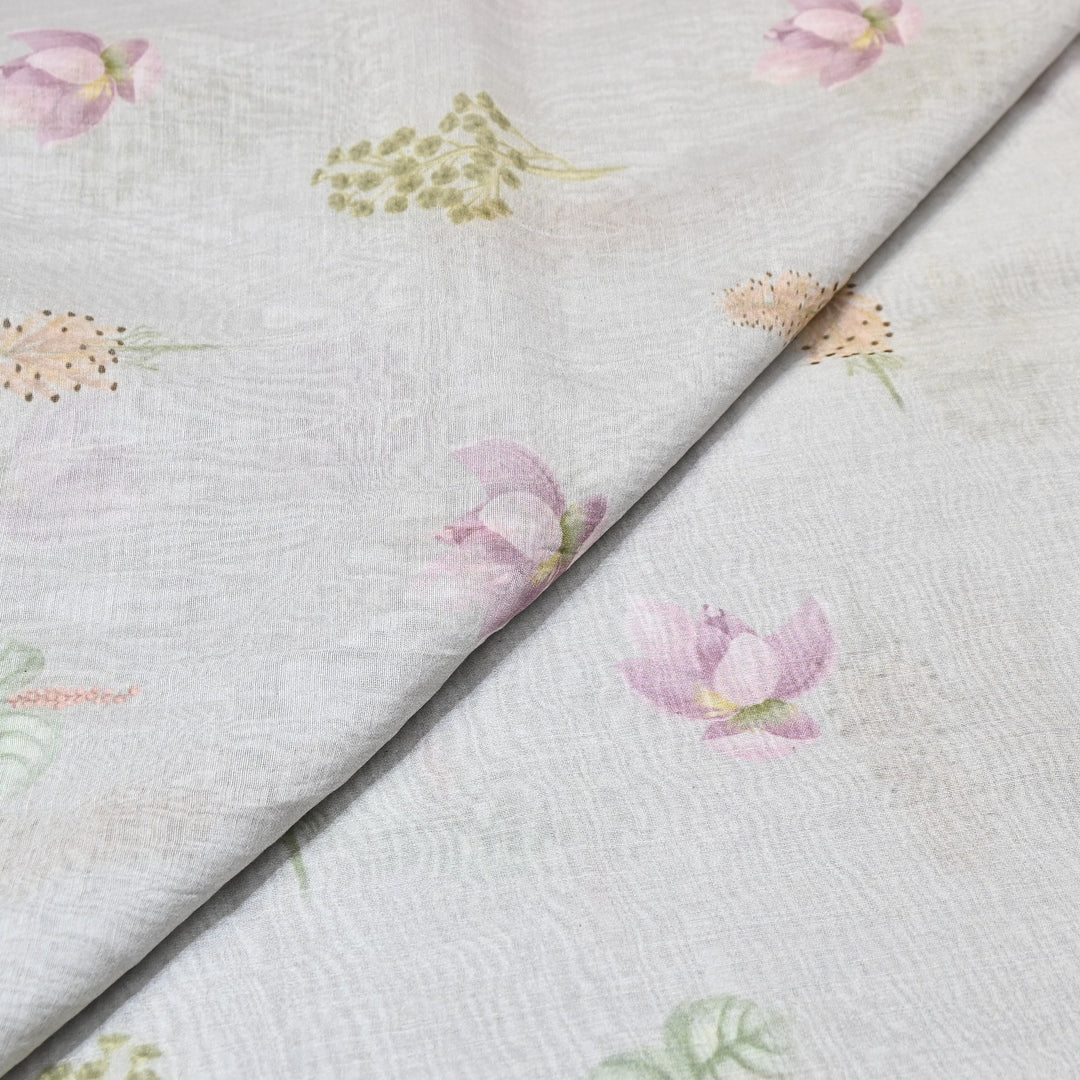 Mul Chanderi Digital Print Fabric - Soft Lightweight Designer Fabric GT0185-1h