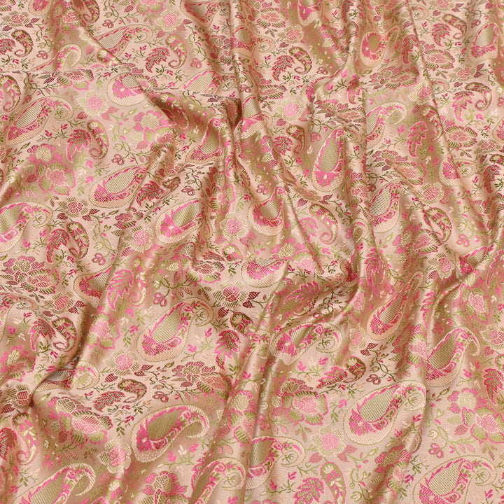 Satin Zari Tehra Brocade Fabrics