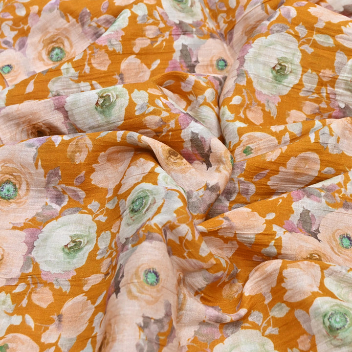 Elegant Crush Chanderi Digital Print Fabrics-UF0208-4