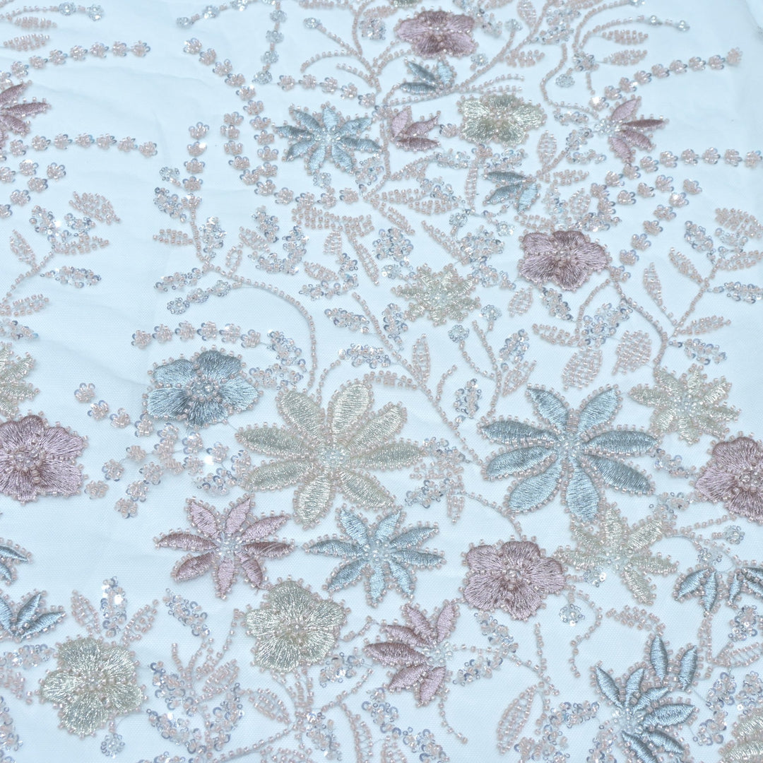 Beautiful Imported Net Cut Dana & Sequins Embroidery Fabric
