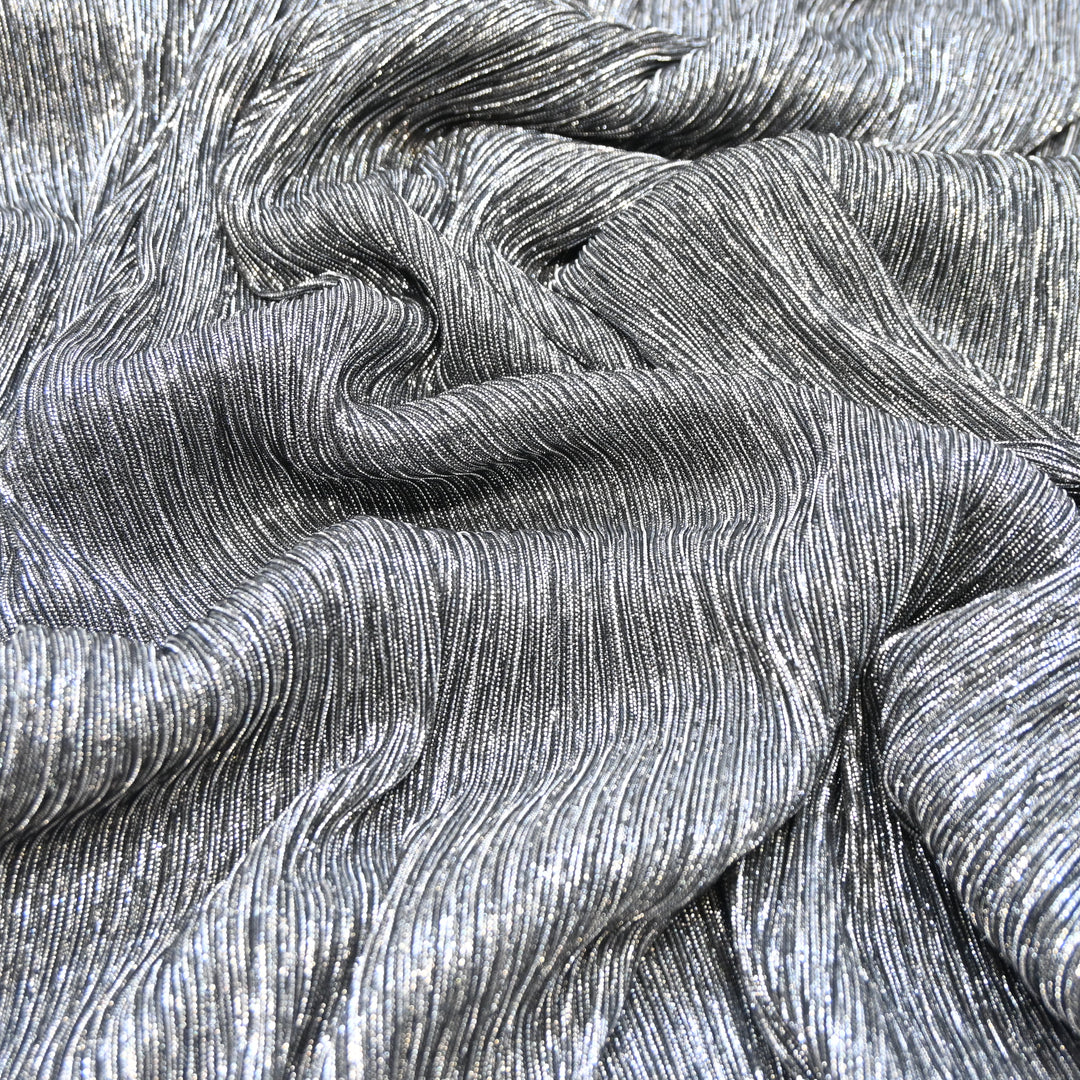 Silver Crinkled Moonlight Fabric