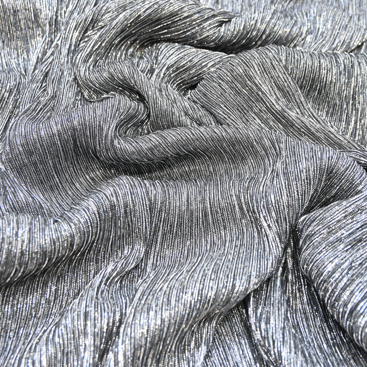 Silver Crinkled Moonlight Fabric