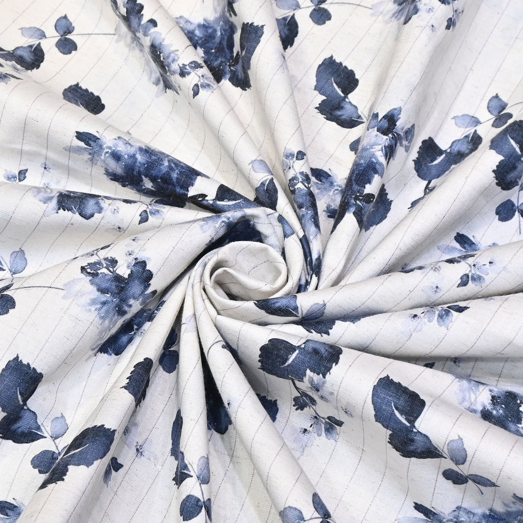 Cotton Linen Lurex Digital Print Fabric – Premium Designer Summer Fabric- BYP125-6
