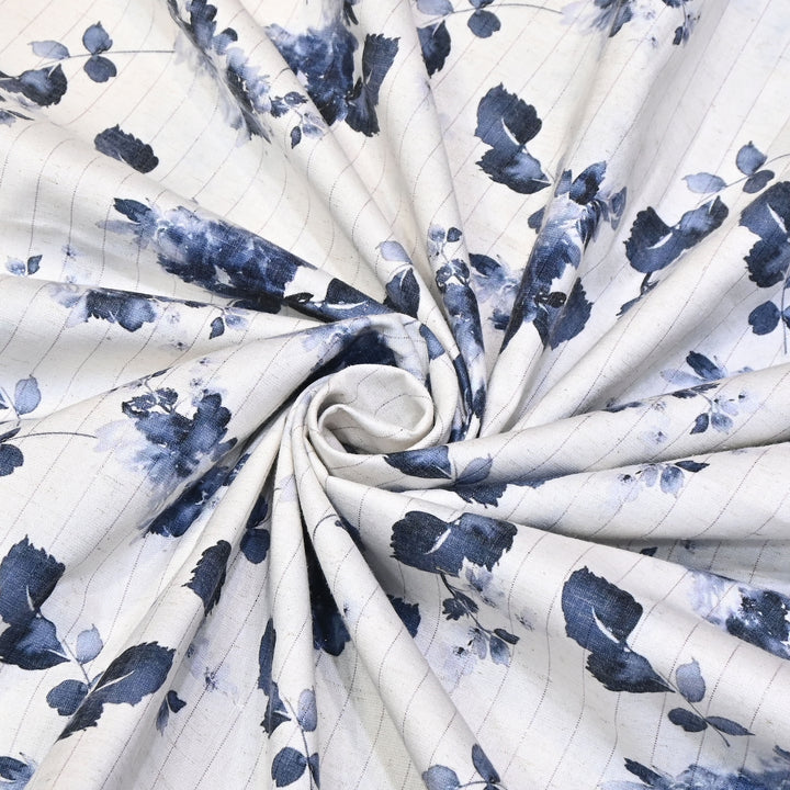 Cotton Linen Lurex Digital Print Fabric – Premium Designer Summer Fabric- BYP125-6