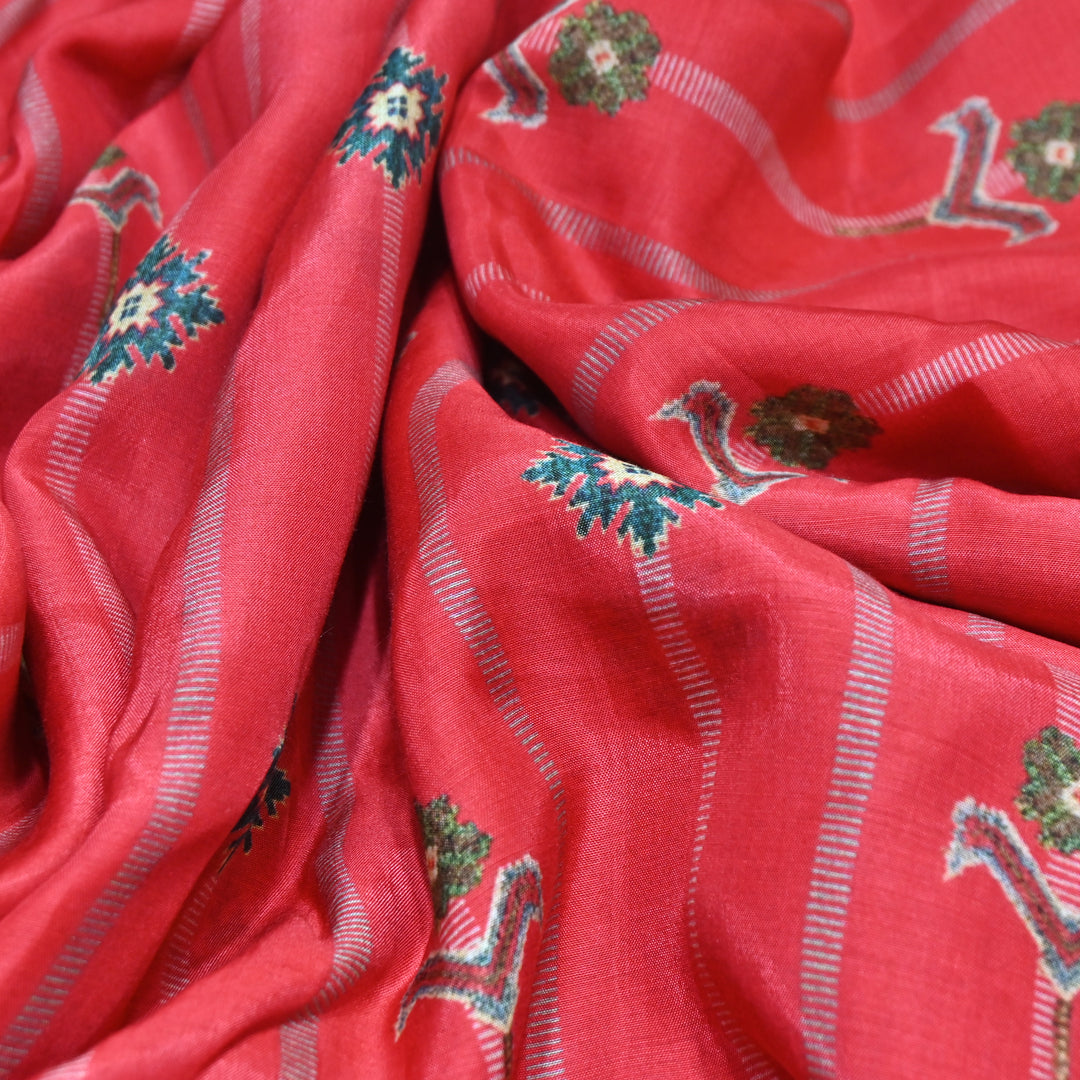 Multicolor Muslin Digital Print Fabric-KTP44-16