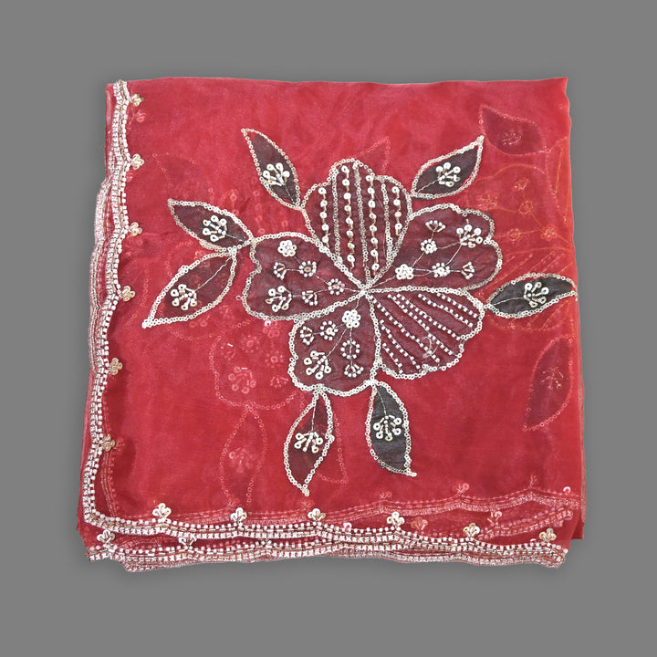 Organza Moti & Sequence Embroidery Dupatta – Elegant Ethnic Dupatta for Women- DI0780-7