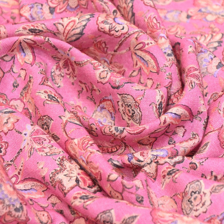 Multicolor Cotton Linen Digital Print Fabric- Soft Breathable Designer Fabric-RT0132-9