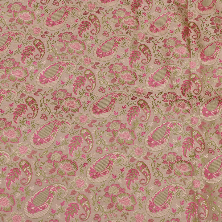 Satin Zari Tehra Brocade Fabrics