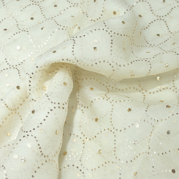 28gm Organza Mukaish Hand Work Fabrics