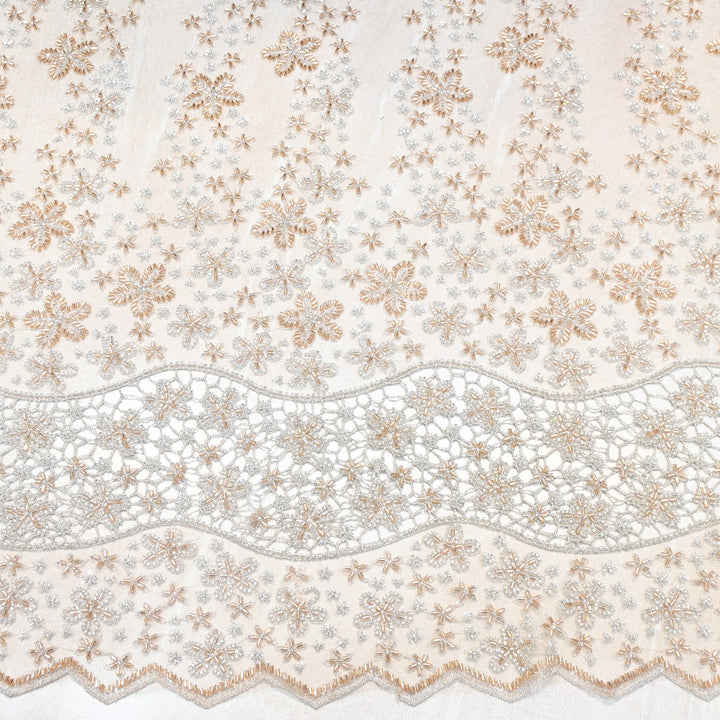 Premium Imported Heavy Beaded Floral Embroidery Net Fabric - 608939-01