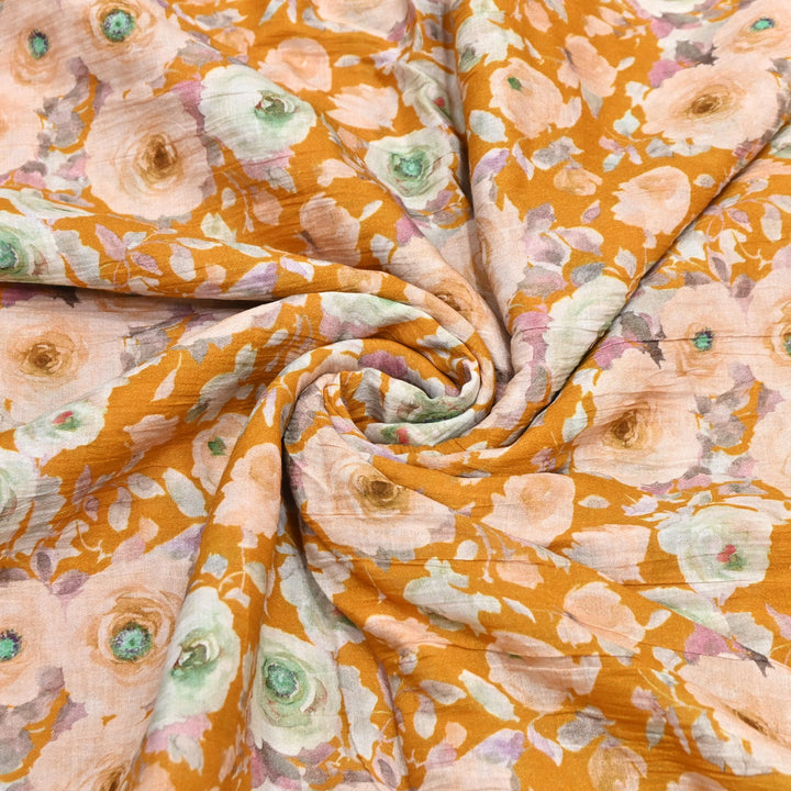 Elegant Crush Chanderi Digital Print Fabrics-UF0208-4