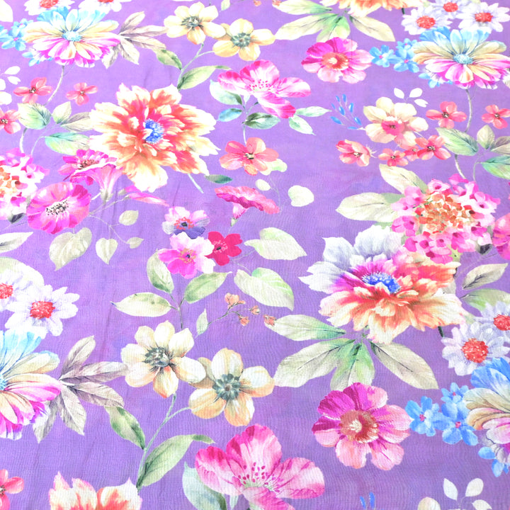 Silk Chanderi Digital Print Fabrics