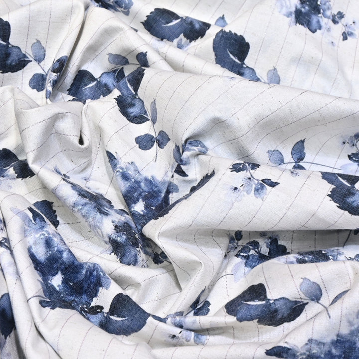 Cotton Linen Lurex Digital Print Fabric – Premium Designer Summer Fabric- BYP125-6