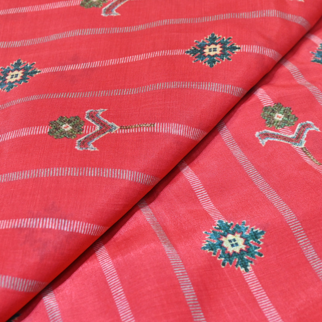 Multicolor Muslin Digital Print Fabric-KTP44-16