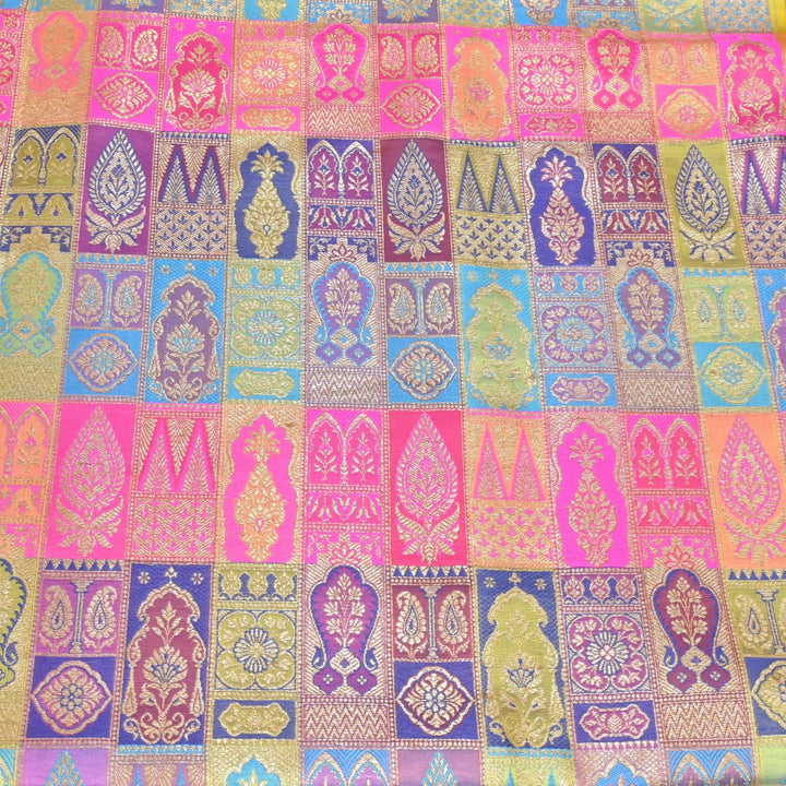 Multi Colour Rangoli Brocade Fabrics