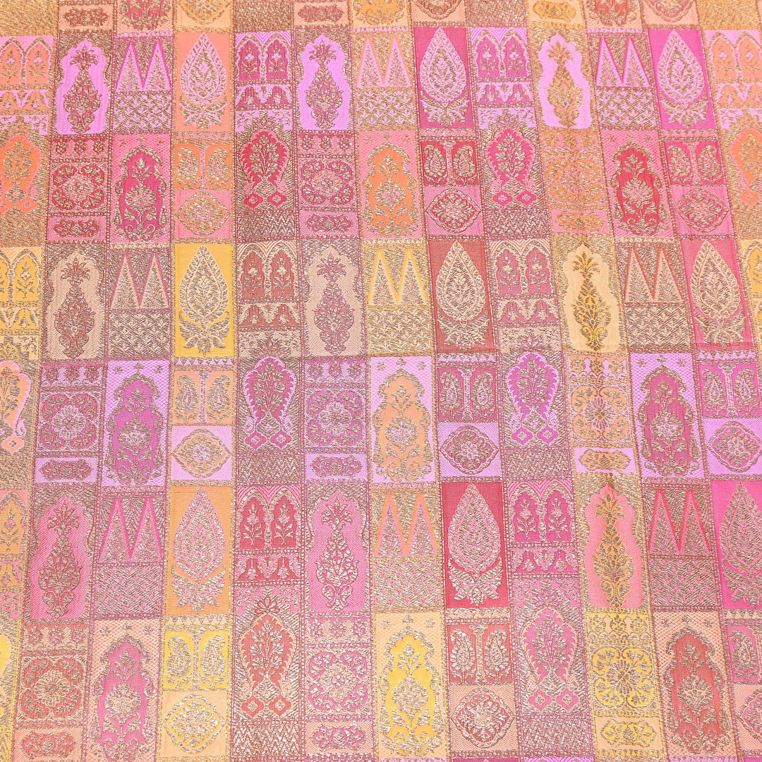 Multi Rangoli Brocade Fabric – Premium Zari Woven Designer Brocade Fabric 001006-A8