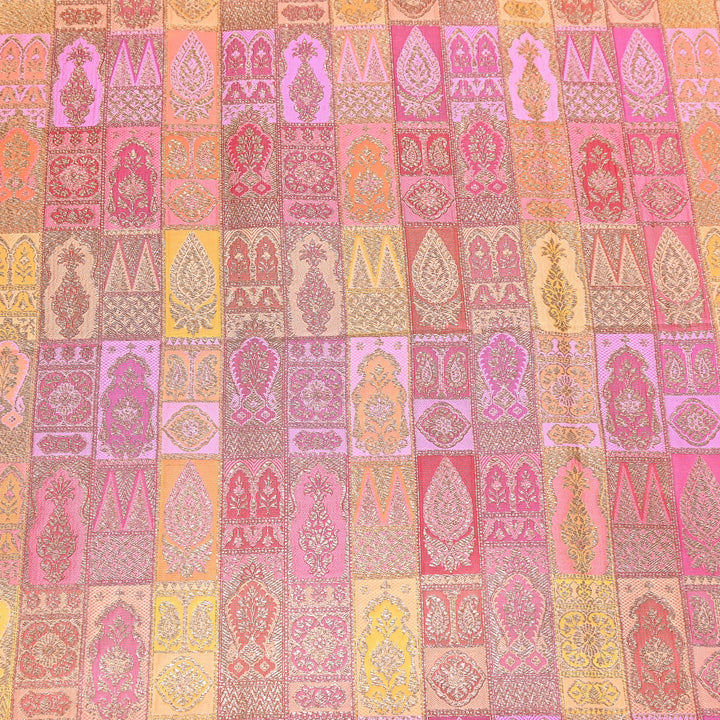 Multi Rangoli Brocade Fabric – Premium Zari Woven Designer Brocade Fabric 001006-A8