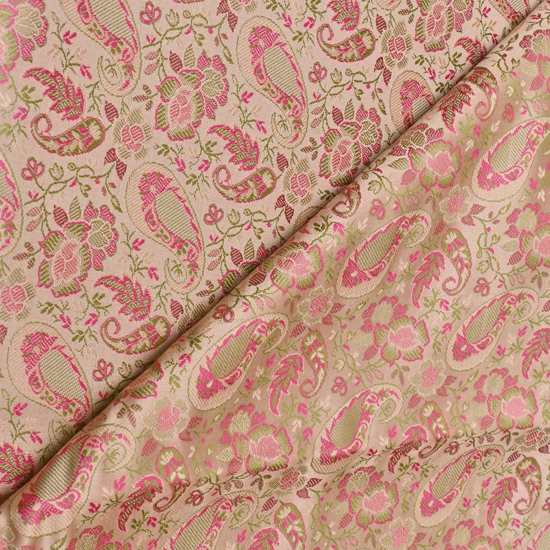 Satin Zari Tehra Brocade Fabrics