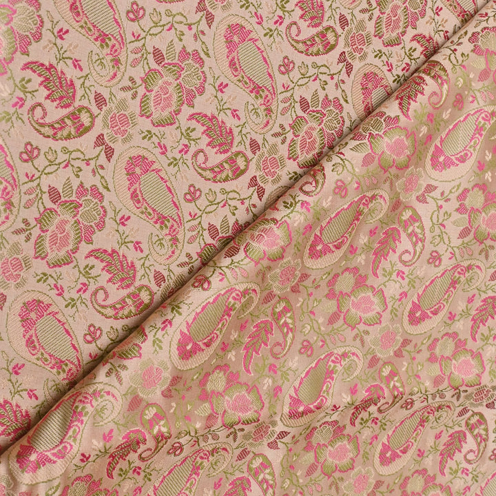 Satin Zari Tehra Brocade Fabrics