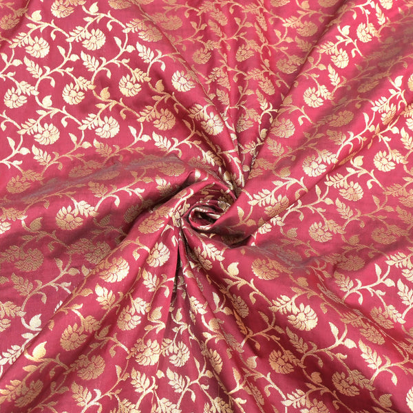 Semi Katan Silk Zari Jaal Brocade Fabrics