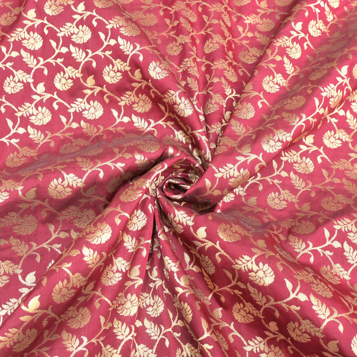 Semi Katan Silk Zari Jaal Brocade Fabrics