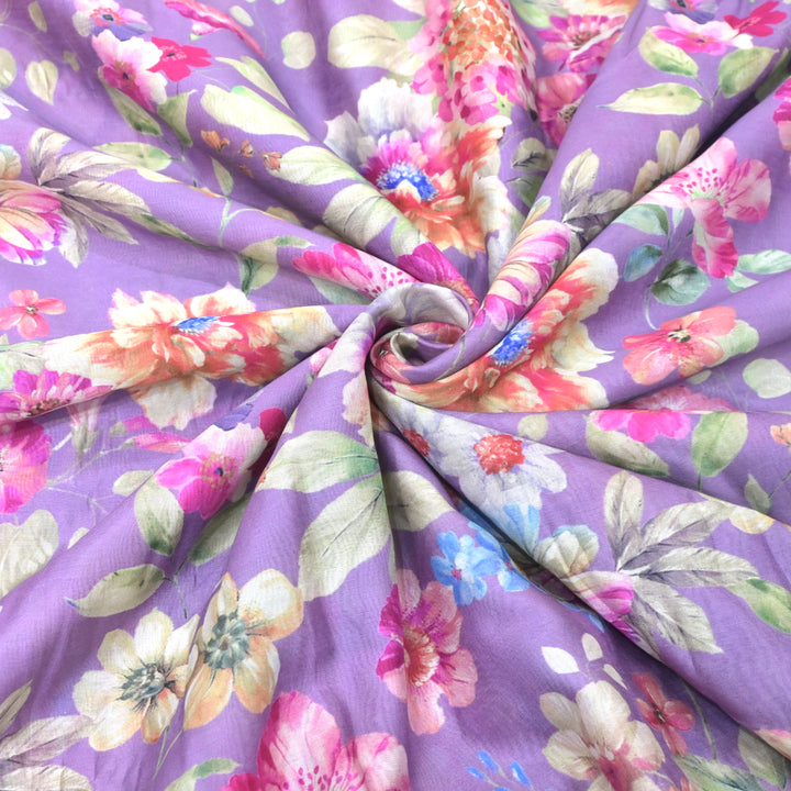 Silk Chanderi Digital Print Fabrics