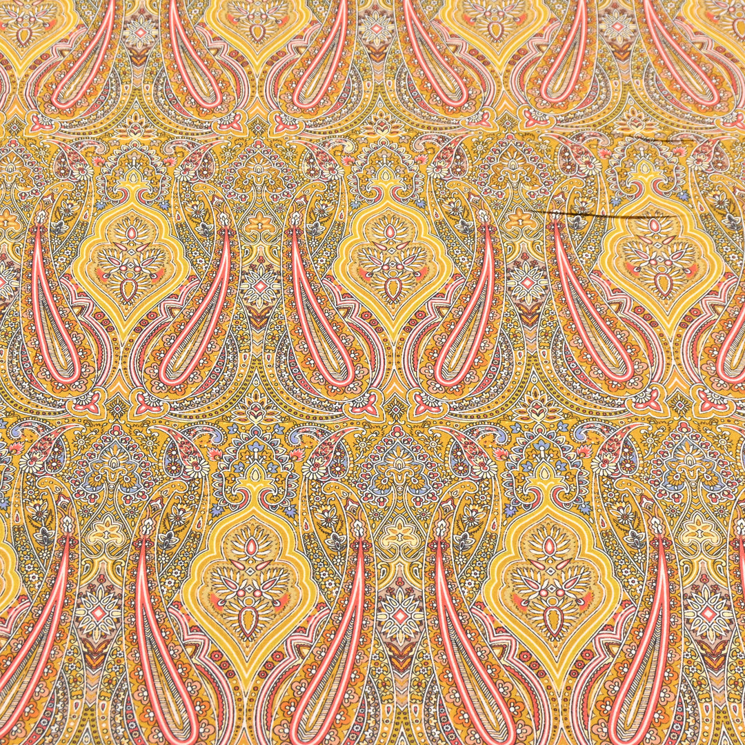 Vintage Yellow Omura Cotton Paisley Print