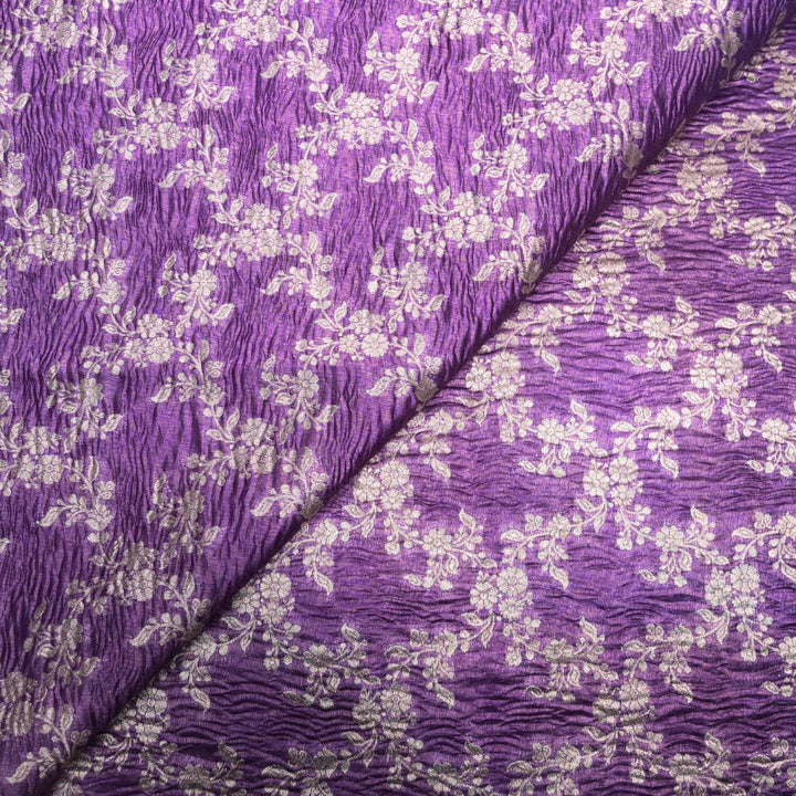 Royal Purple Pure Crush Tissue Zari Jaal | T-16-202