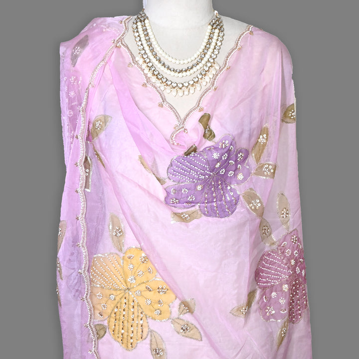 Organza Moti & Sequence Embroidery Dupatta – Elegant Ethnic Dupatta for Women- DI0780-8