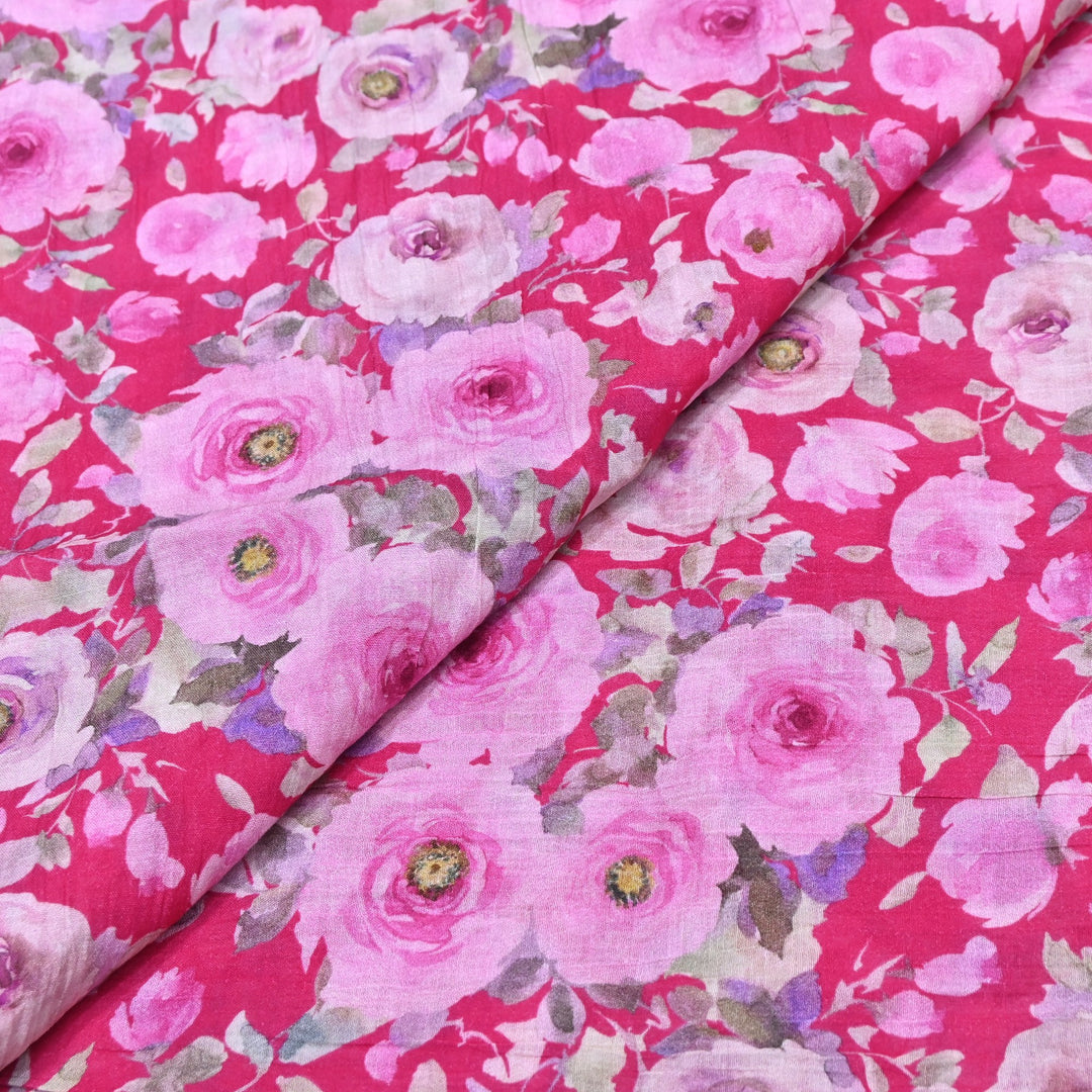 Elegant Crush Chanderi Digital Print Fabrics-UF0208-6