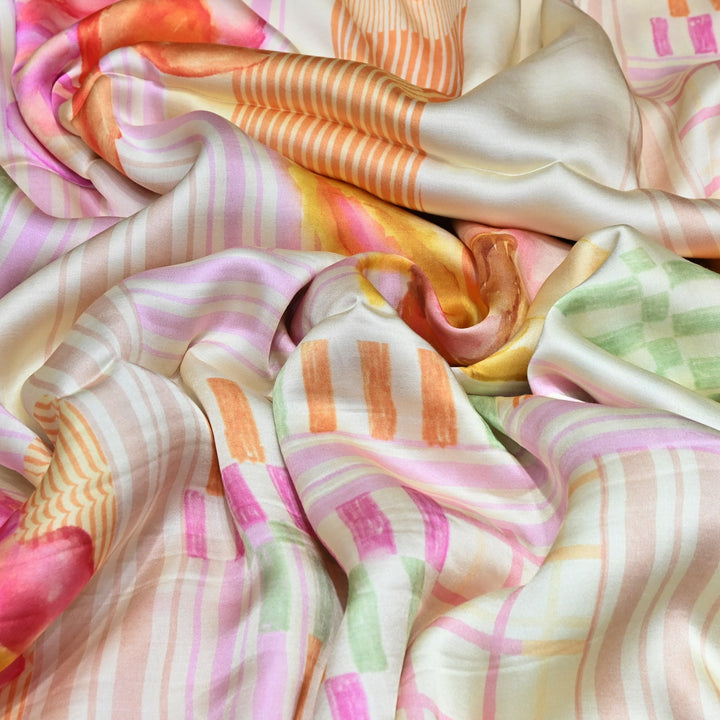 Bemberg Satin Digital Print Fabric– Soft Luxury Designer Satin Fabric 001333-09