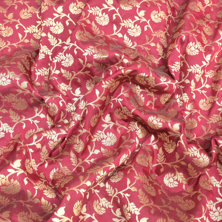 Semi Katan Silk Zari Jaal Brocade Fabrics