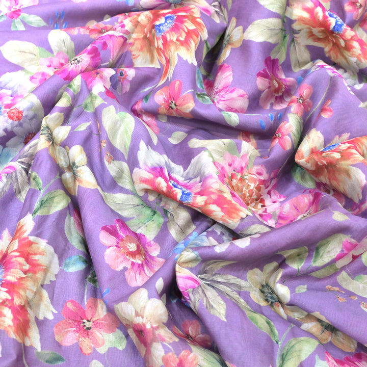 Silk Chanderi Digital Print Fabrics