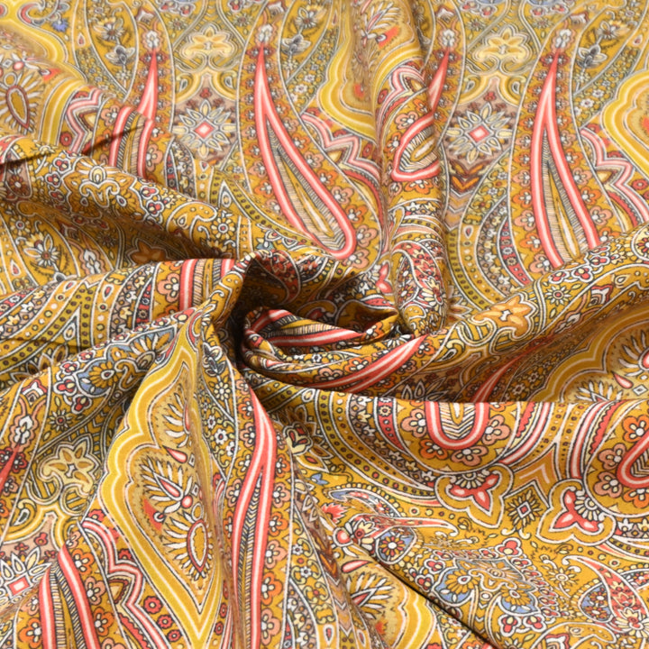 Vintage Yellow Omura Cotton Paisley Print