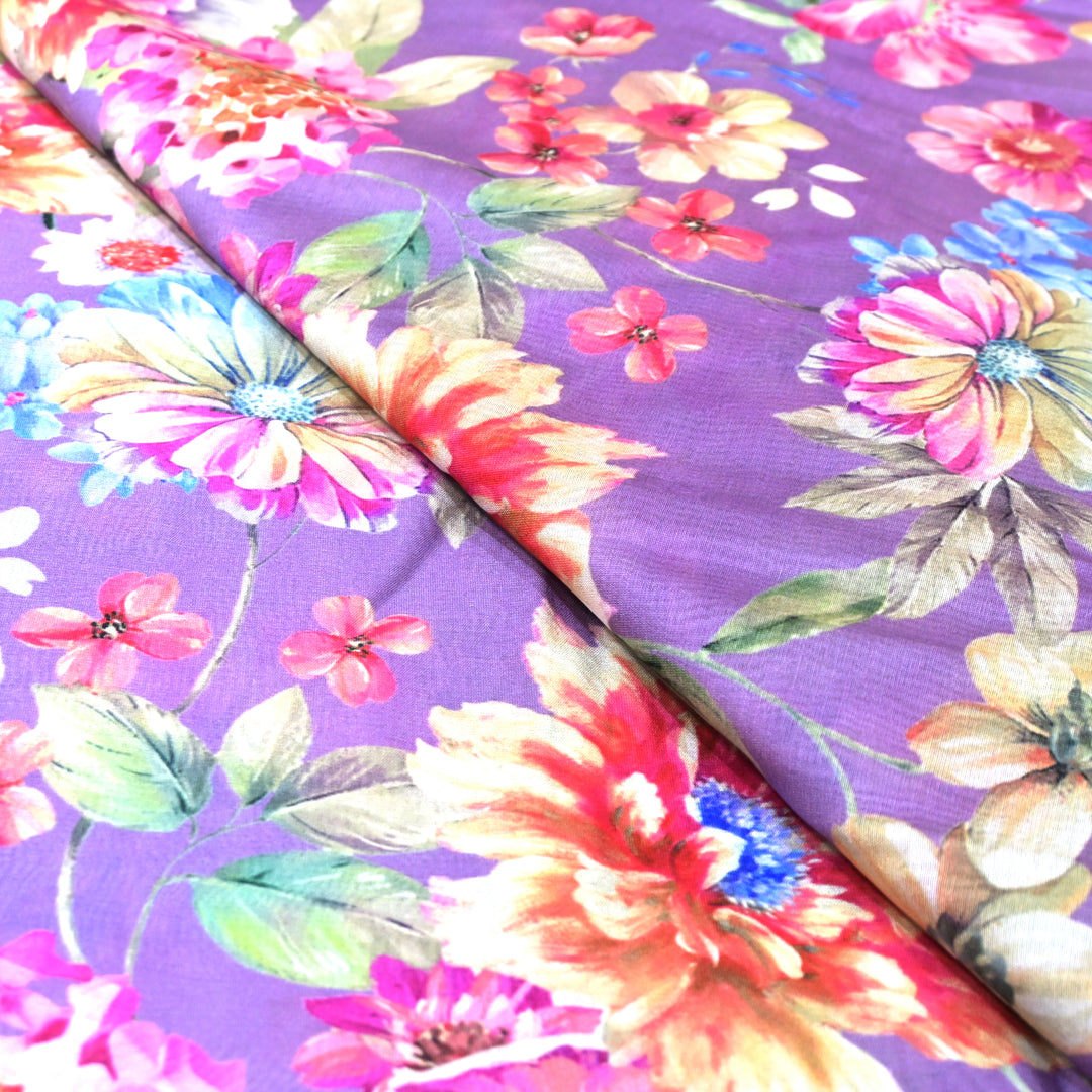 Silk Chanderi Digital Print Fabrics