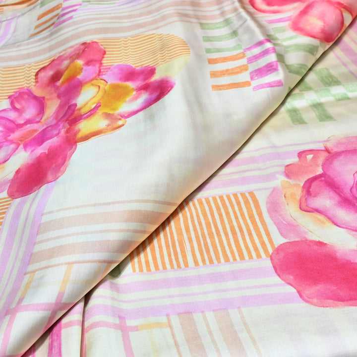 Bemberg Satin Digital Print Fabric– Soft Luxury Designer Satin Fabric 001333-09