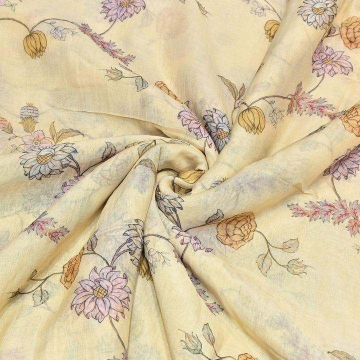 Premium Mul Chanderi Digital Print Fabric – Lightweight Chanderi Fabrics GT0185-3