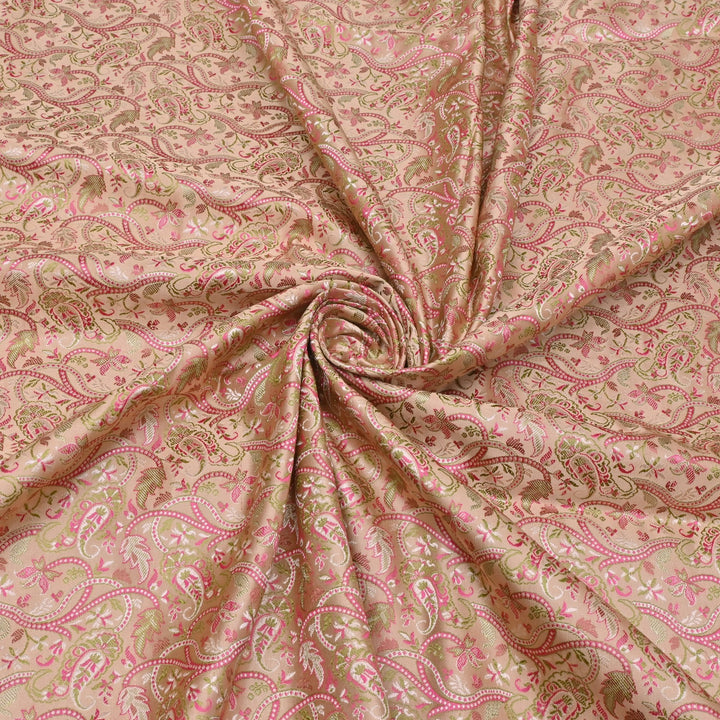 Satin Zari Tehra Brocade Fabrics