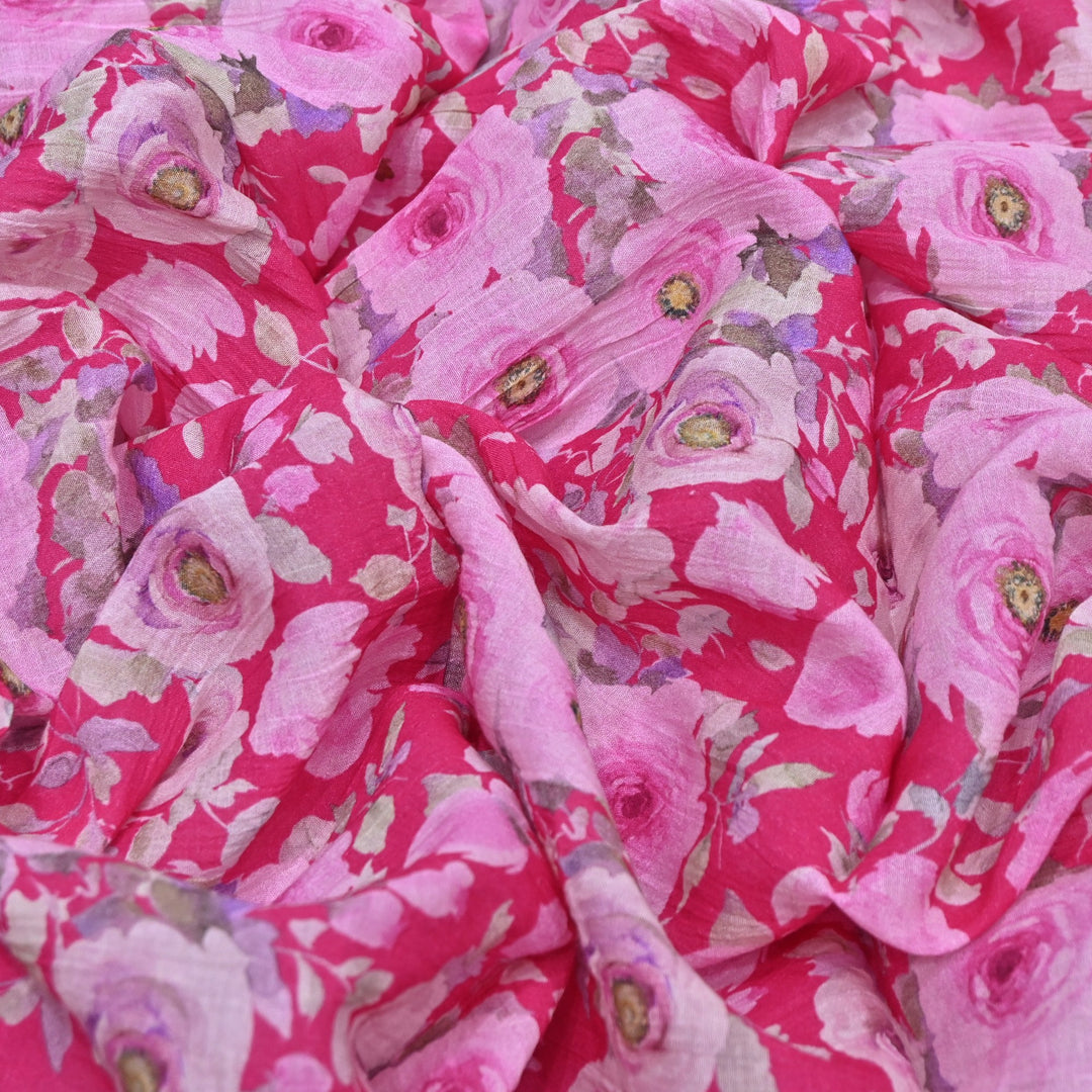 Elegant Crush Chanderi Digital Print Fabrics-UF0208-6