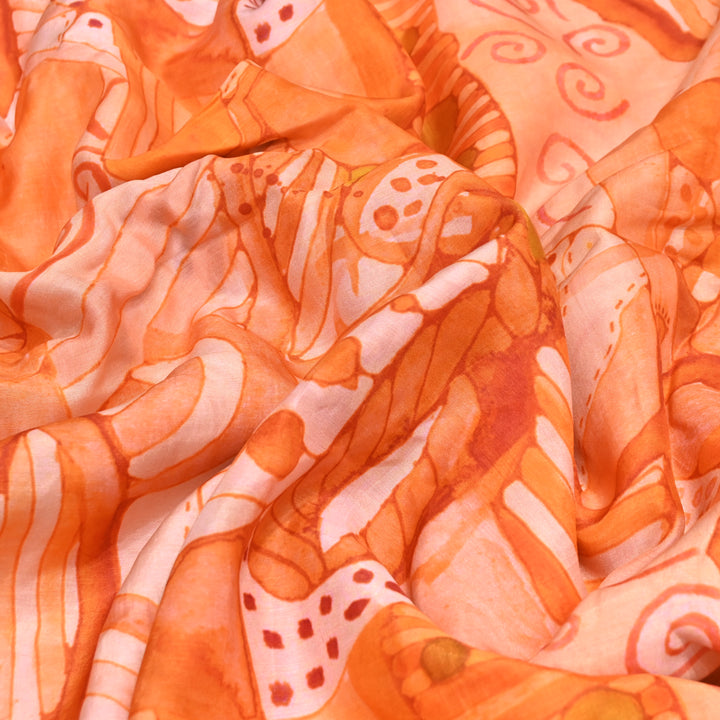 Multicolor Muslin Digital Print Fabric-KTP44-17