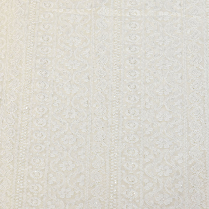 Georgette Thread & Sequins Embroidery Fabric – Elegant Designer Fabric - UT0345-1