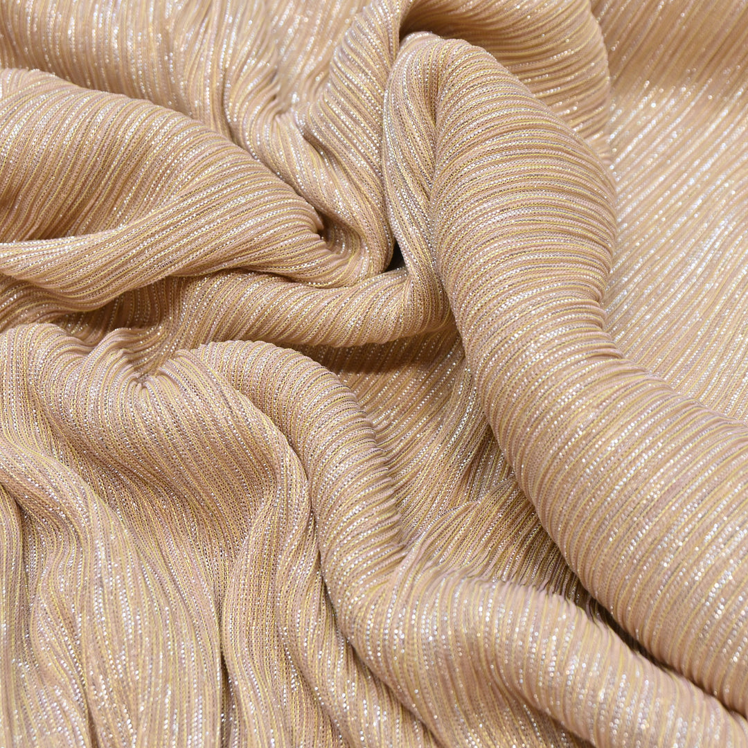 Beige Crinkled Moonlight Fabric