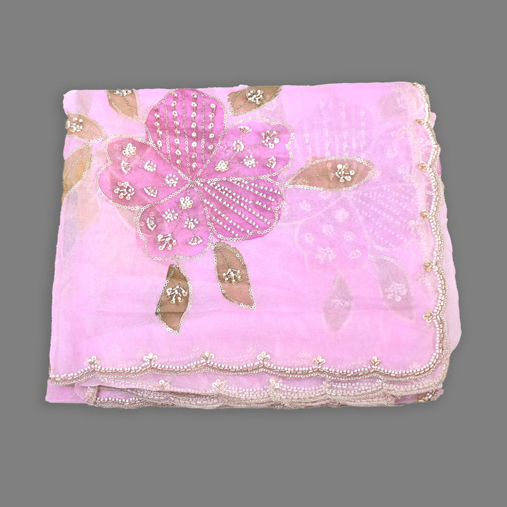 Organza Moti & Sequence Embroidery Dupatta – Elegant Ethnic Dupatta for Women- DI0780-8