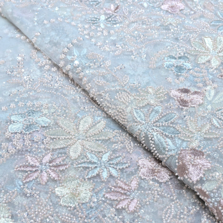 Beautiful Imported Net Cut Dana & Sequins Embroidery Fabric