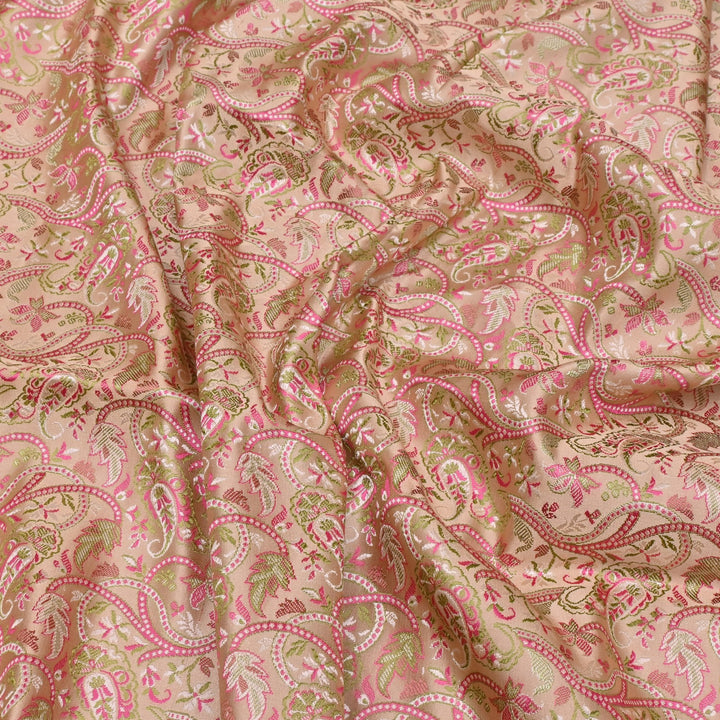 Satin Zari Tehra Brocade Fabrics