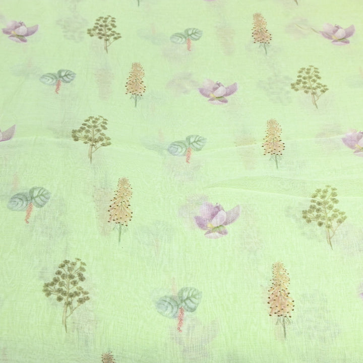 Mul Chanderi Digital Print Fabric - Soft Lightweight Designer Fabric GT0185-1j
