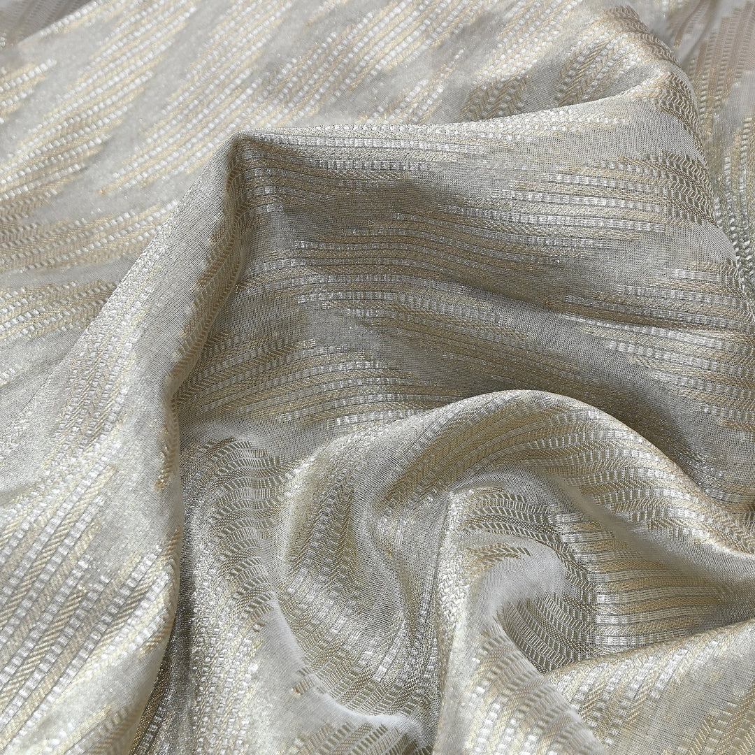Bamberg Organza Tissue Zari Jacquard Fabric - AL4207-01