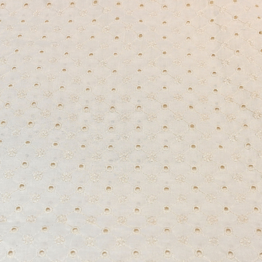 Kora Cotton Cutwork Chikankari Embroidery Fabric DF0130-5